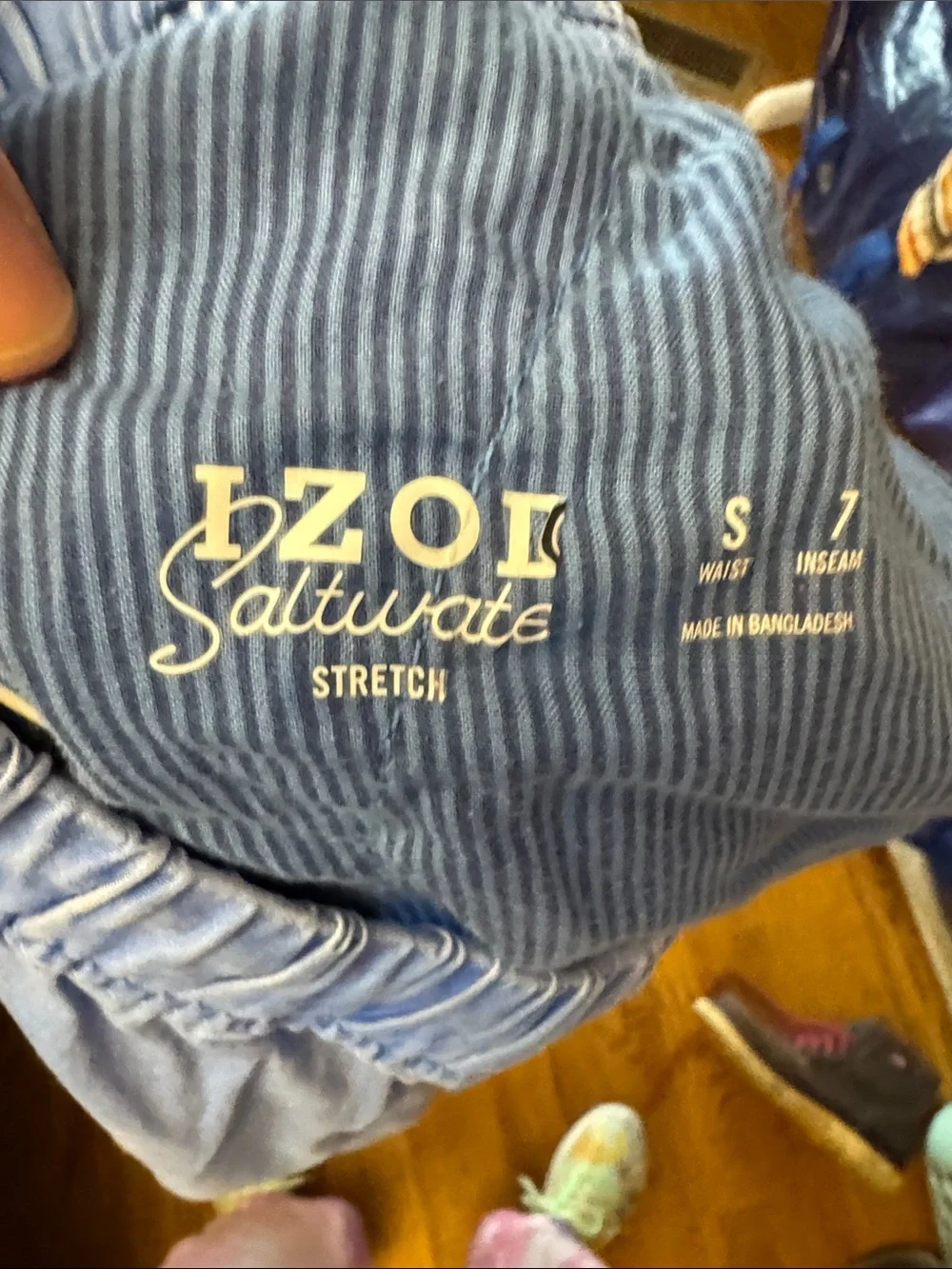 Izod Saltwater Light Blue Men's Casual Drawstring Shorts size Small Inseam 7”